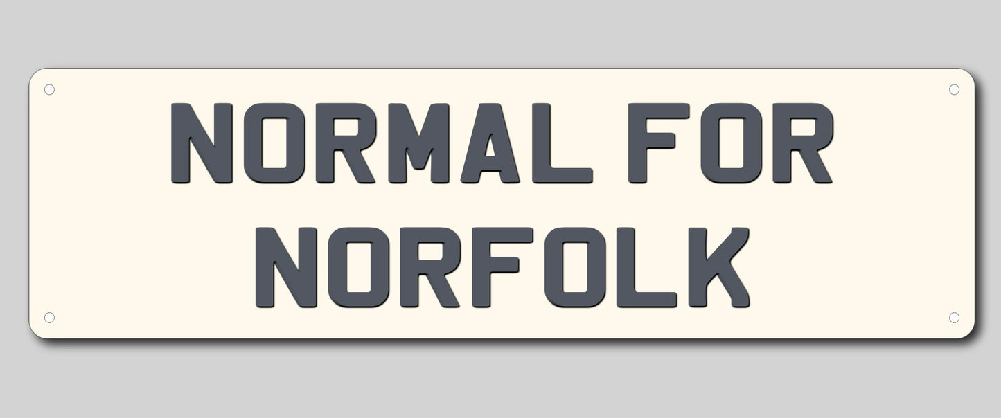 Normal for Norfolk metal sign 21” x 6”