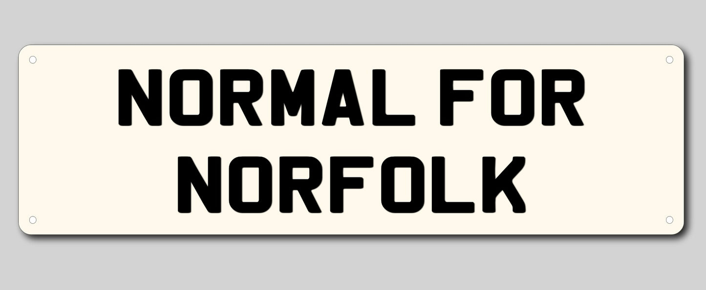 Normal for Norfolk metal sign 21” x 6”