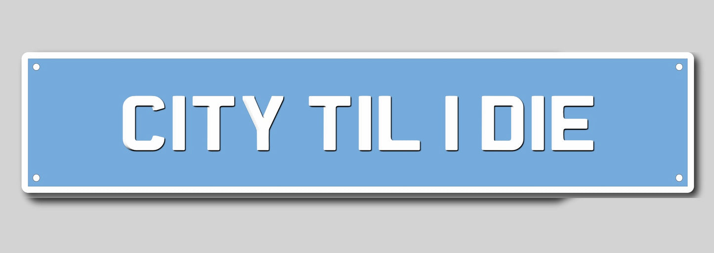 City Til I Die Metal Sign 20.75” x 4.5”